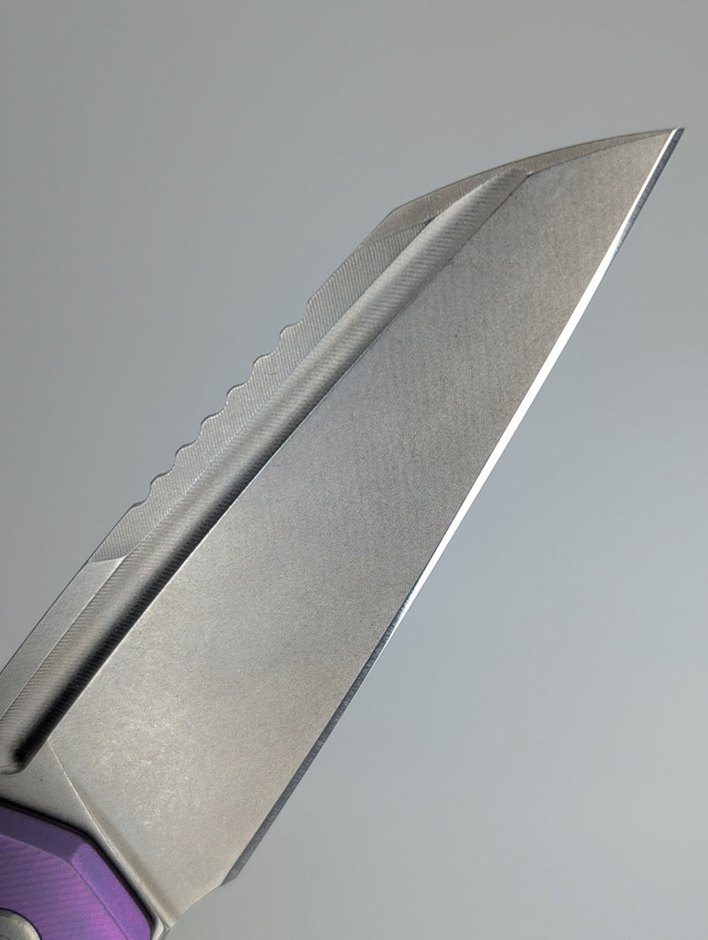 MachineWise Mojave Purple Ti (CPM S90V | Lightwash | Fine Step) Framelock Folding Knife 578 *BLEM*