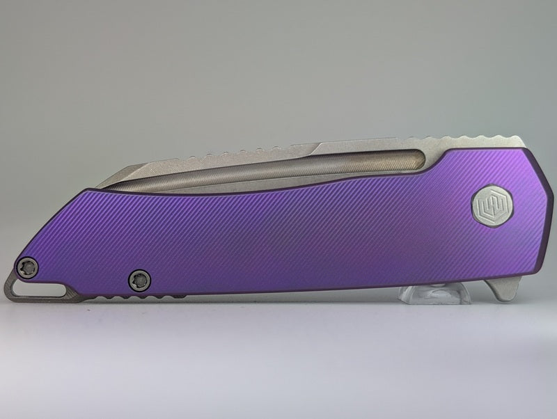 MachineWise Mojave Purple Ti (CPM S90V | Lightwash | Fine Step) Framelock Folding Knife 578 *BLEM*