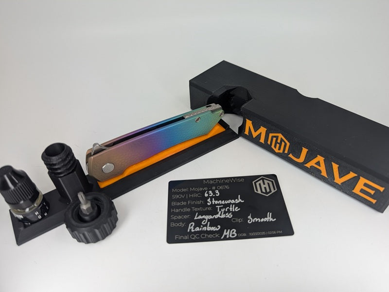 MachineWise Mojave Rainbow Lanyardless Framelock Folding Knife #676
