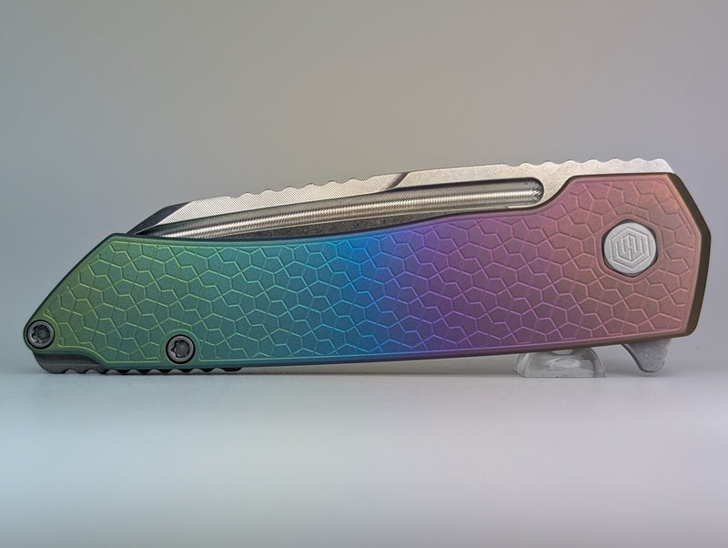 MachineWise Mojave Rainbow Lanyardless Framelock Folding Knife #676