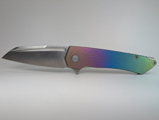 MachineWise Mojave Rainbow Lanyardless Framelock Folding Knife #676