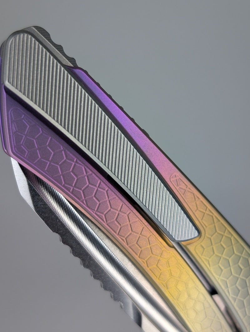 MachineWise Mojave Rainbow Lanyardless Framelock Folding Knife #685