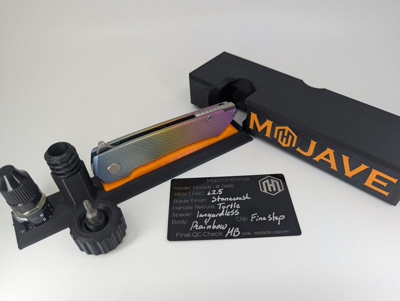 MachineWise Mojave Rainbow Lanyardless Framelock Folding Knife #685