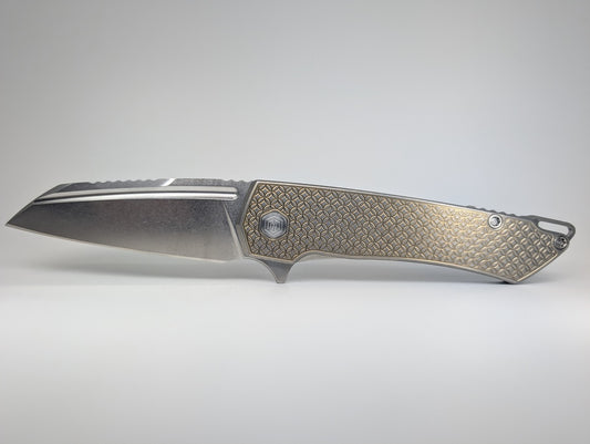 Mojave Raw Fade Distress (CPM S90V | Stonewash | Mosaic Handle) Framelock Folding Knife #964