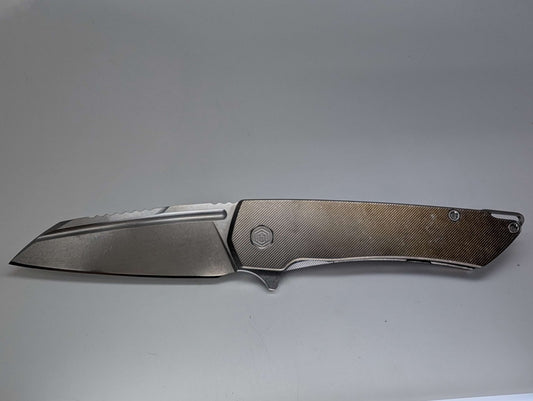MachineWise Mojave LV Fade Distress (CPM 20CV | Stonewash | Finestep Handle) Framelock Folding Knife 223 *BLEM*
