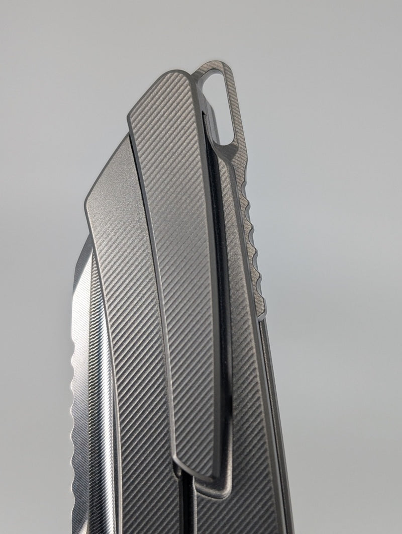 MachineWise Mojave Raw (S90V | Stonewash | Fine Step Handle) Framelock Folding Knife 248 *BLEM*
