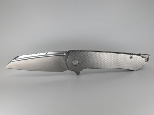 MachineWise Mojave Raw (S90V | Stonewash | Fine Step Handle) Framelock Folding Knife 248 *BLEM*
