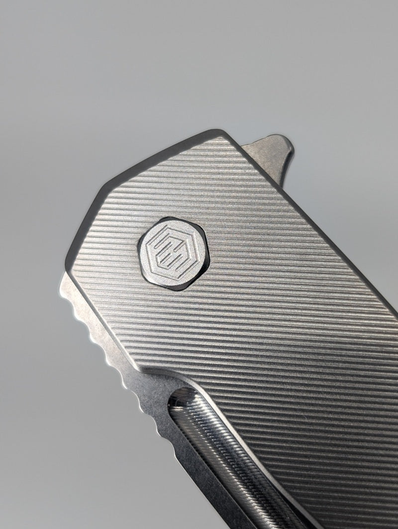 MachineWise Mojave Raw (S90V | Stonewash | Fine Step Handle) Framelock Folding Knife 248 *BLEM*
