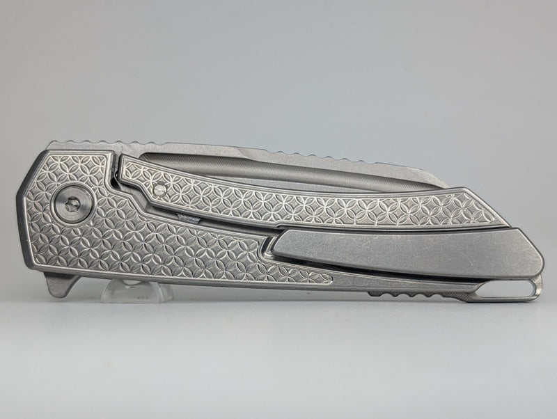 MachineWise Mojave Raw Ti (S90V | Mosaic Handle) Framelock Folding Knife #1388 *BLEM*