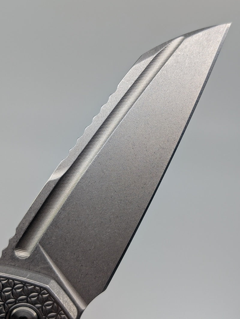 MachineWise Mojave Raw Ti (S90V | Mosaic Handle) Framelock Folding Knife #1388 *BLEM*