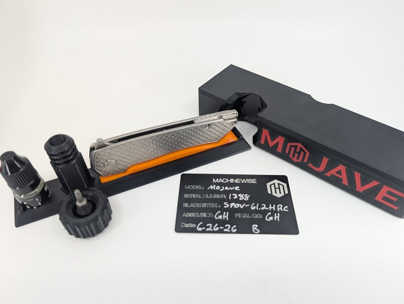 MachineWise Mojave Raw Ti (S90V | Mosaic Handle) Framelock Folding Knife #1388 *BLEM*
