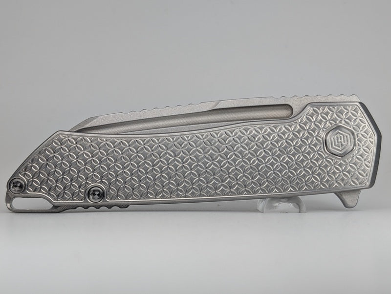 MachineWise Mojave Raw Ti (S90V | Mosaic Handle) Framelock Folding Knife #1388 *BLEM*