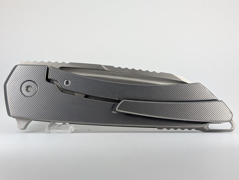 MachineWise Mojave Raw Ti (CPM S90V | Lightwash | Fine Step) Framelock Folding Knife 576 *BLEM*