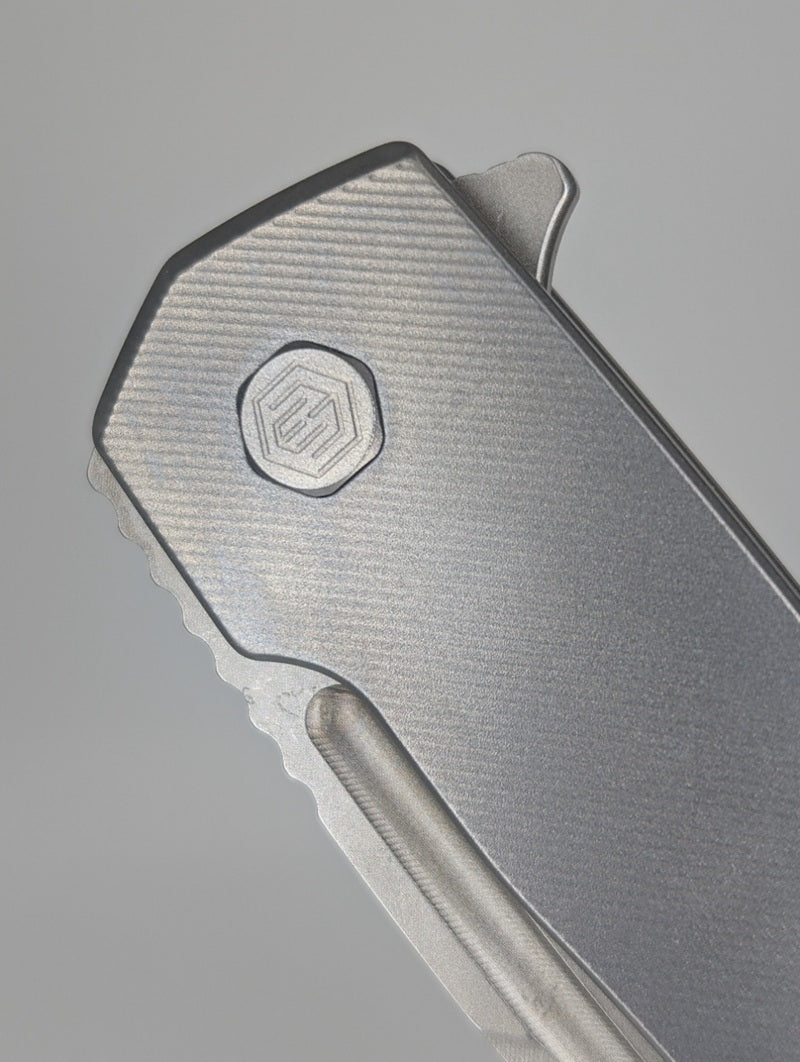 MachineWise Mojave Raw Ti (CPM S90V | Lightwash | Fine Step) Framelock Folding Knife 576 *BLEM*