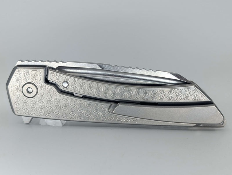MachineWise Mojave Raw (CPM 20CV | Stonewash | Star Handle) Framelock Folding Knife 205 *BLEM*