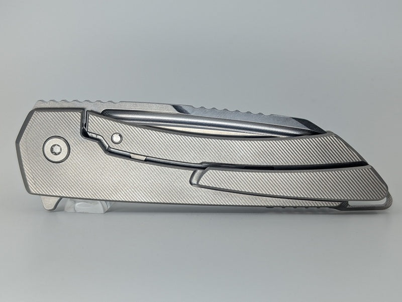 MachineWise Mojave Raw (S90V | Stonewash | Finestep Handle) Framelock Folding Knife #328 *BLEM*