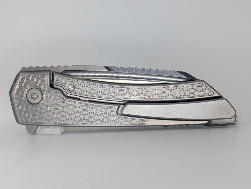MachineWise Mojave Raw (S90V | Stonewash | Turtle Handle) Framelock Folding Knife #330 *BLEM*