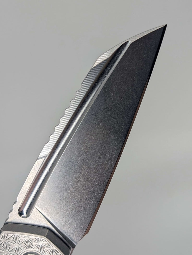 MachineWise Mojave Raw (CPM 20CV | Stonewash | Star Handle) Framelock Folding Knife 196 *BLEM*