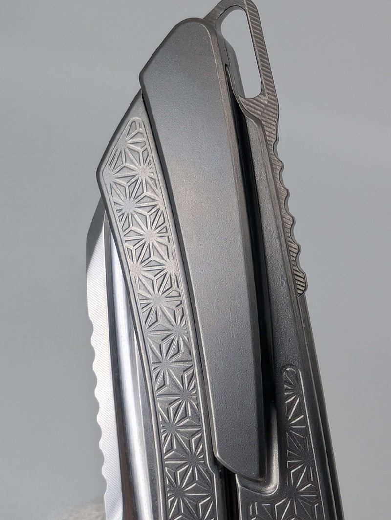 MachineWise Mojave Raw (CPM 20CV | Stonewash | Star Handle) Framelock Folding Knife 205 *BLEM*