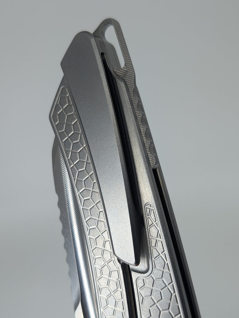 MachineWise Mojave Raw (S90V | Stonewash | Turtle Handle) Framelock Folding Knife #330 *BLEM*