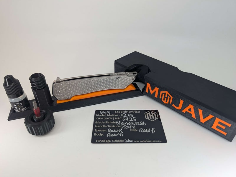 MachineWise Mojave Raw (CPM 20CV | Stonewash | Star Handle) Framelock Folding Knife 205 *BLEM*