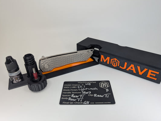 MachineWise Mojave Raw (S90V | Lightwash | Stars Handle) Framelock Folding Knife #298 *BLEM*