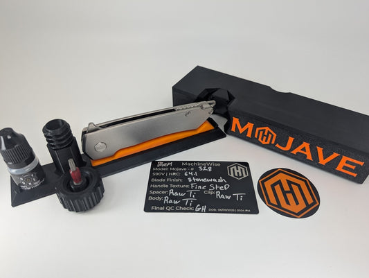 MachineWise Mojave Raw (S90V | Stonewash | Finestep Handle) Framelock Folding Knife #328 *BLEM*