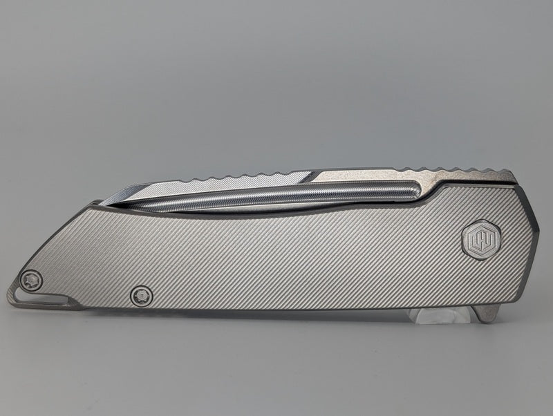MachineWise Mojave Raw (S90V | Stonewash | Finestep Handle) Framelock Folding Knife #328 *BLEM*