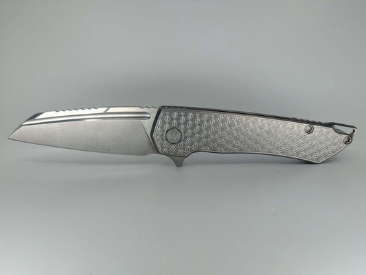MachineWise Mojave Raw (CPM 20CV | Stonewash | Star Handle) Framelock Folding Knife 177 *BLEM*