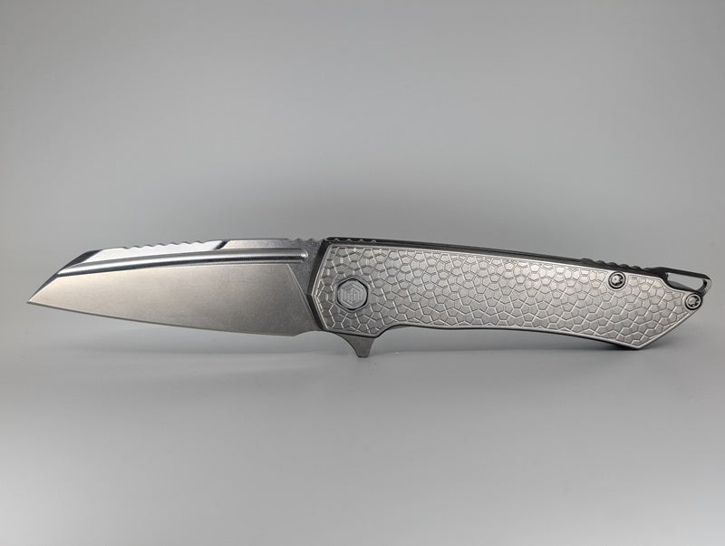 MachineWise Mojave Raw (S90V | Stonewash | Turtle Handle) Framelock Folding Knife #330 *BLEM*