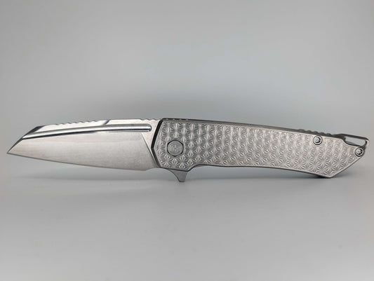 MachineWise Mojave Raw (CPM 20CV | Stonewash | Star Handle) Framelock Folding Knife 196 *BLEM*