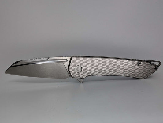 MachineWise Mojave Raw (CPM 20CV | Stonewash | Finestep Handle) Framelock Folding Knife 213 *BLEM*
