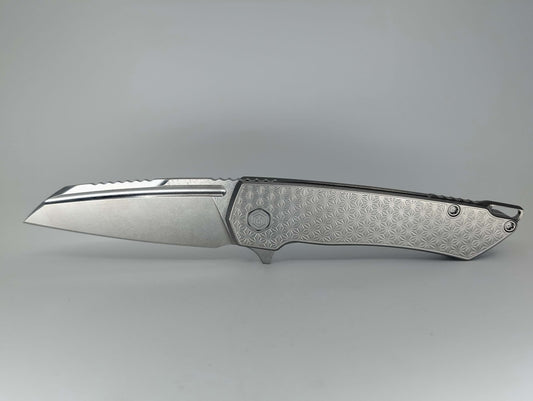 MachineWise Mojave Raw (CPM 20CV | Stonewash | Star Handle) Framelock Folding Knife 205 *BLEM*