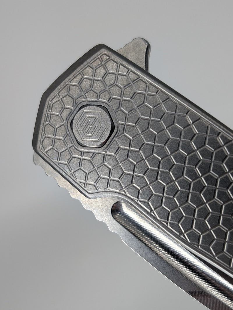MachineWise Mojave Raw (S90V | Stonewash | Turtle Handle) Framelock Folding Knife #330 *BLEM*