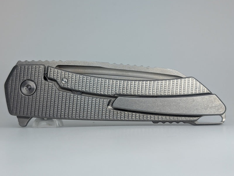 MachineWise Mojave Raw (S90V | Lightwash | Grenade Handle) Framelock Folding Knife #1103 *BLEM*