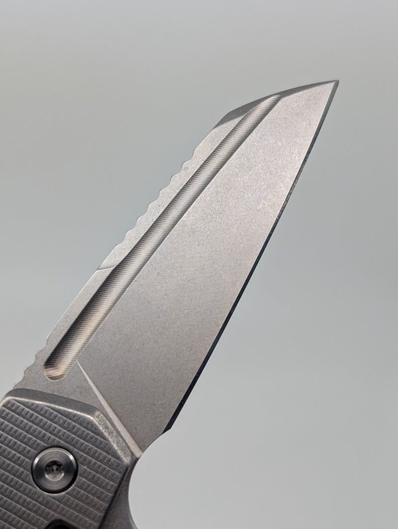 MachineWise Mojave Raw (S90V | Lightwash | Grenade Handle) Framelock Folding Knife #1103 *BLEM*