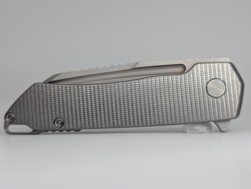 MachineWise Mojave Raw (S90V | Lightwash | Grenade Handle) Framelock Folding Knife #1103 *BLEM*