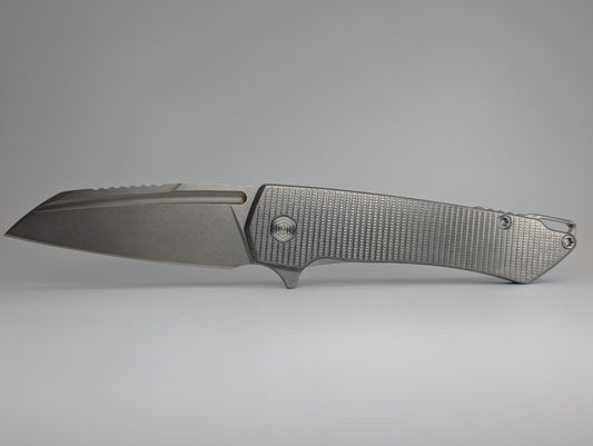 MachineWise Mojave Raw (S90V | Lightwash | Grenade Handle) Framelock Folding Knife #1103 *BLEM*