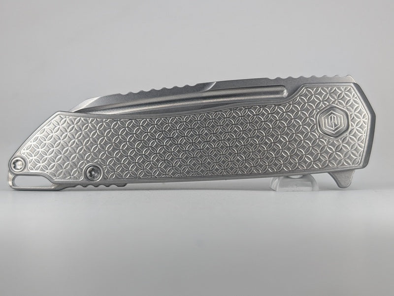 MachineWise Mojave Raw Ti (S90V | Stonewash | Mosaic) Framelock Folding Knife #1377