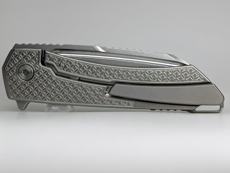 MachineWise Mojave Raw Ti (S60V | Mosaic Handle) Framelock Folding Knife #1621 *BLEM*