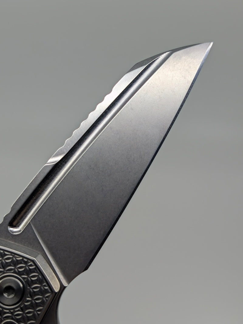 MachineWise Mojave Raw Ti (S60V | Mosaic Handle) Framelock Folding Knife #1621 *BLEM*