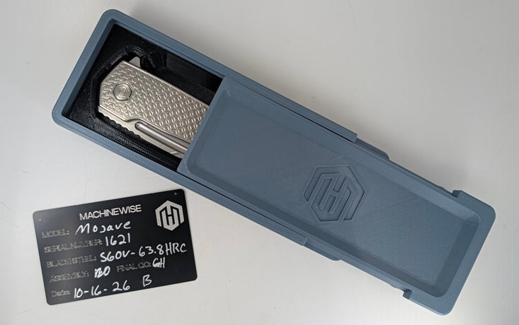 MachineWise Mojave Raw Ti (S60V | Mosaic Handle) Framelock Folding Knife #1621 *BLEM*
