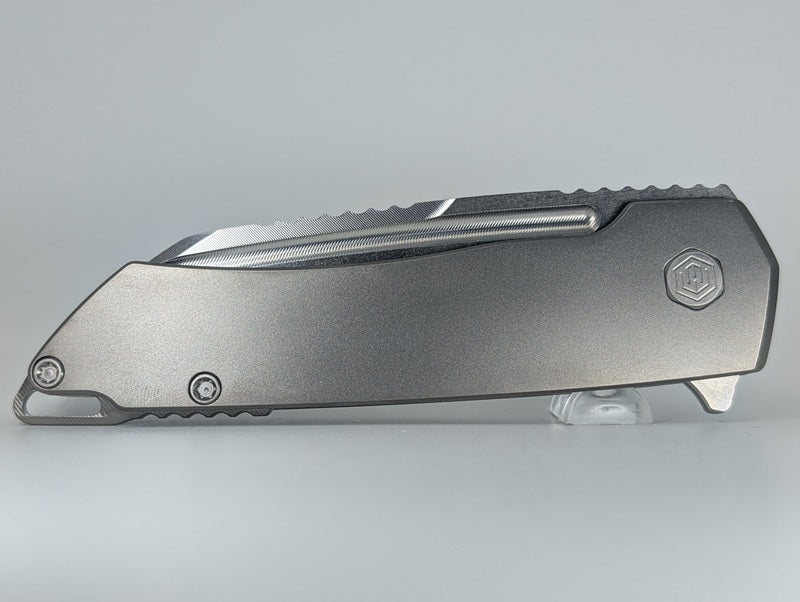 MachineWise Mojave Raw (CPM S90V | Stonewash | Smooth Handle) Framelock Folding Knife 389