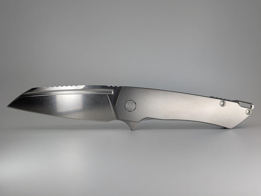MachineWise Mojave Raw (CPM S90V | Stonewash | Smooth Handle) Framelock Folding Knife 389