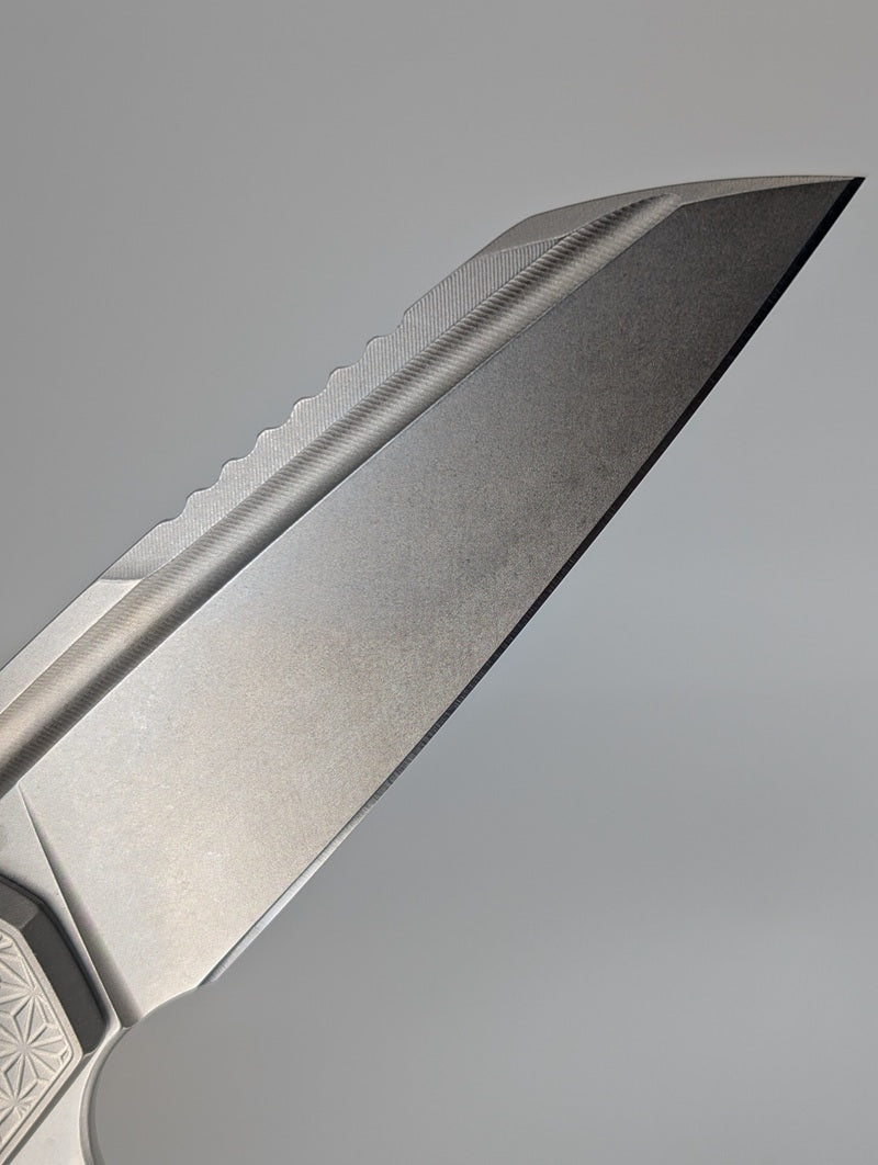 MachineWise Mojave Raw (CPM S90V | Lightwash | Stars Handle) Framelock Folding Knife 386 *BLEM*