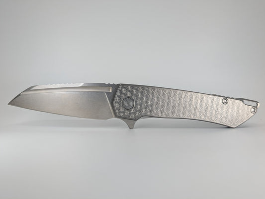 MachineWise Mojave Raw (CPM S90V | Lightwash | Stars Handle) Framelock Folding Knife 386 *BLEM*