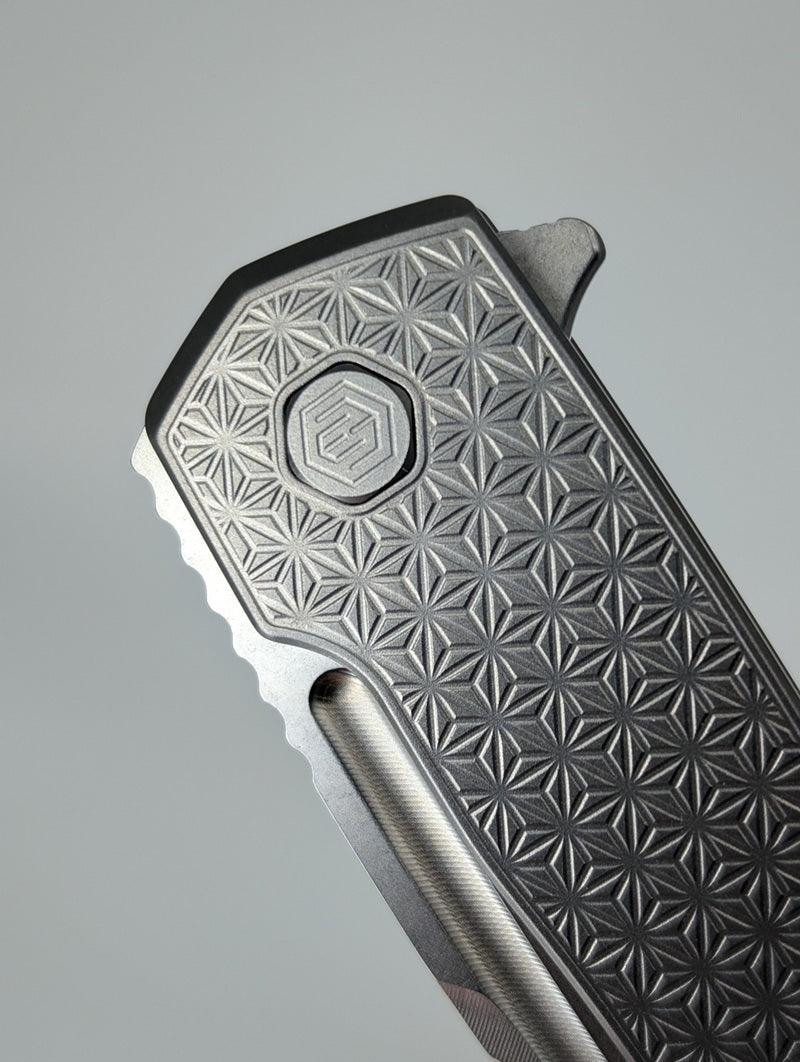 MachineWise Mojave Raw (CPM S90V | Lightwash | Stars Handle) Framelock Folding Knife 386 *BLEM*