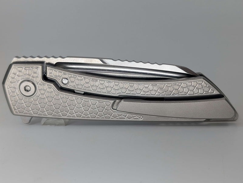 MachineWise Mojave Raw (CPM 20CV | Stonewash | Turtle Handle) Framelock Folding Knife 211 *BLEM*