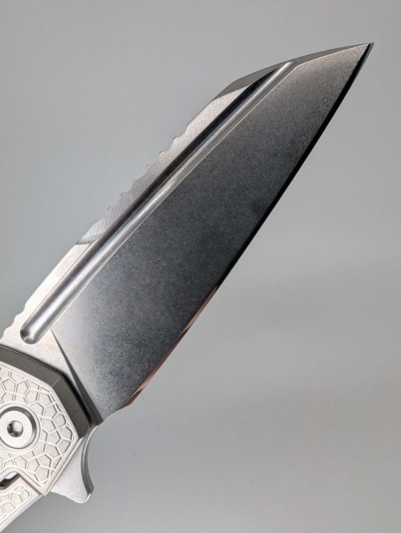 MachineWise Mojave Raw (CPM 20CV | Stonewash | Turtle Handle) Framelock Folding Knife 211 *BLEM*