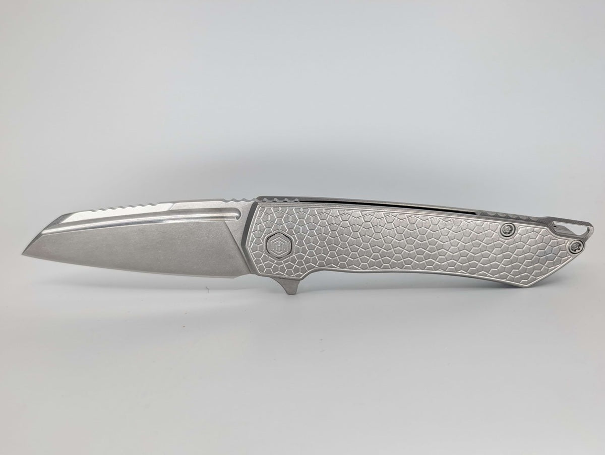 MachineWise Mojave Raw (CPM 20CV | Stonewash | Turtle Handle) Framelock Folding Knife 211 *BLEM*